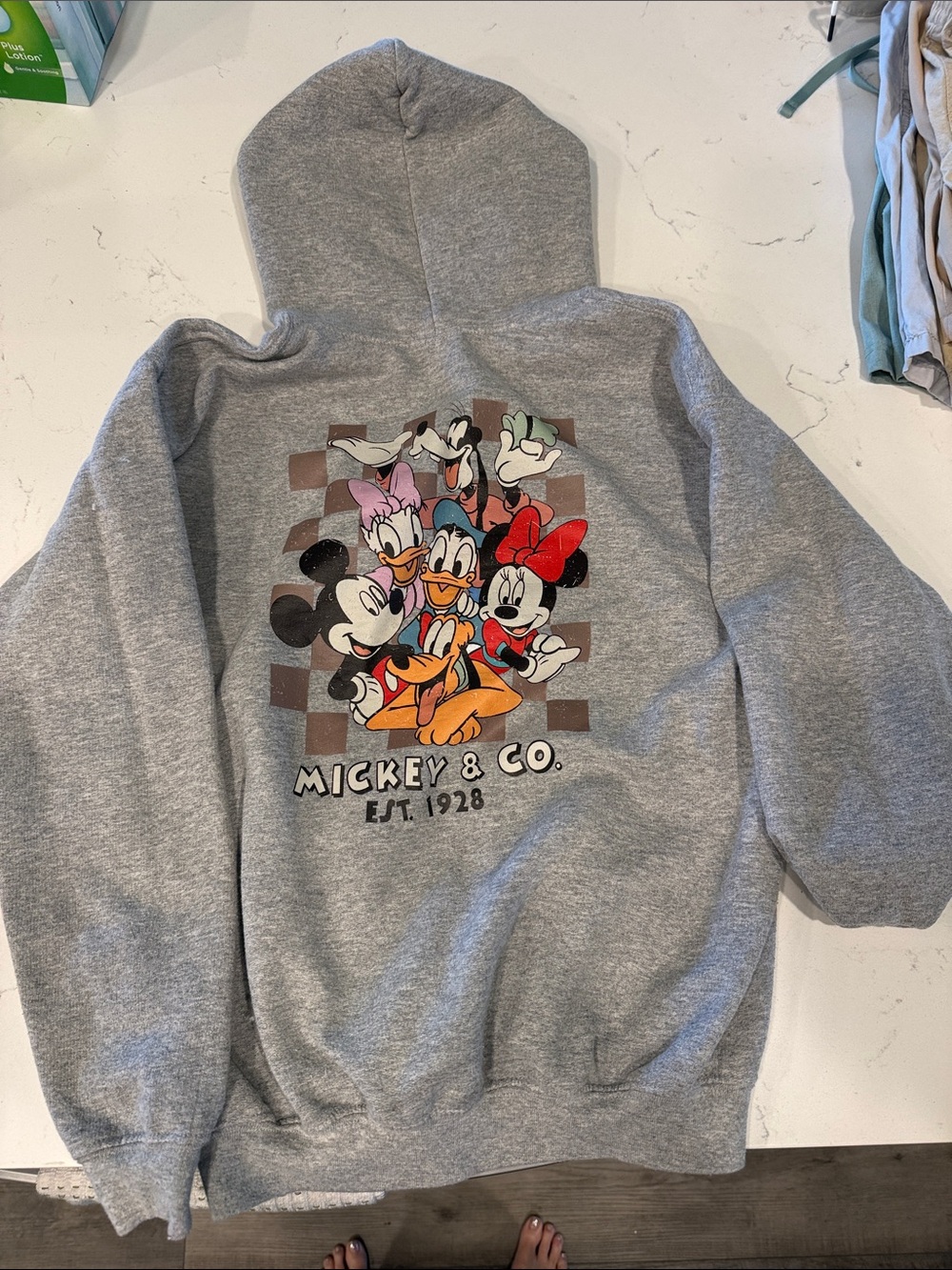 Kids' Gray Hoodie Jacket - Disney Character Graphic